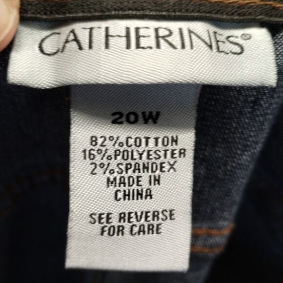 Catherines Plus Size 20W Secret Slimmer Synergy Straight Leg Denim Blue Jeans - Picture 3 of 4